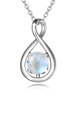  nice silver infinity pendant moonstone birthstone baby necklace